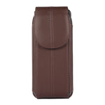 For Samsung Galaxy Z Fold3 5G Genuine Cowhide Leather Holster Vertical Phone Bag with Belt Loop and Carabiner