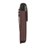 For Samsung Galaxy Z Fold3 5G Genuine Cowhide Leather Holster Vertical Phone Bag with Belt Loop and Carabiner
