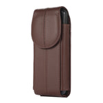 For Samsung Galaxy Z Fold3 5G Genuine Cowhide Leather Holster Vertical Phone Bag with Belt Loop and Carabiner