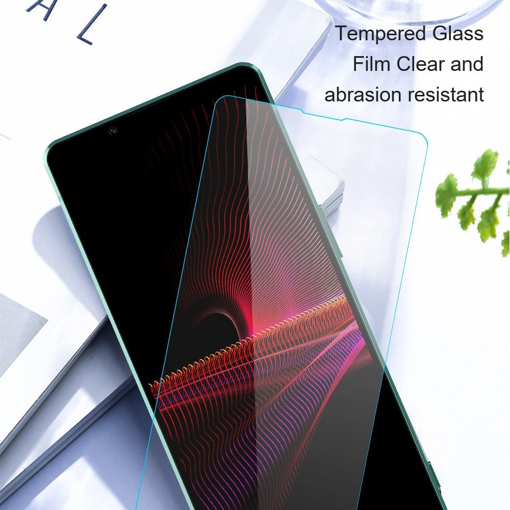 AMORUS Skærmbeskyttelse i højt aluminium-siliciumglas til Sony Xperia 1 III 5G, 2.5D Buet Kant Eksplosionssikker