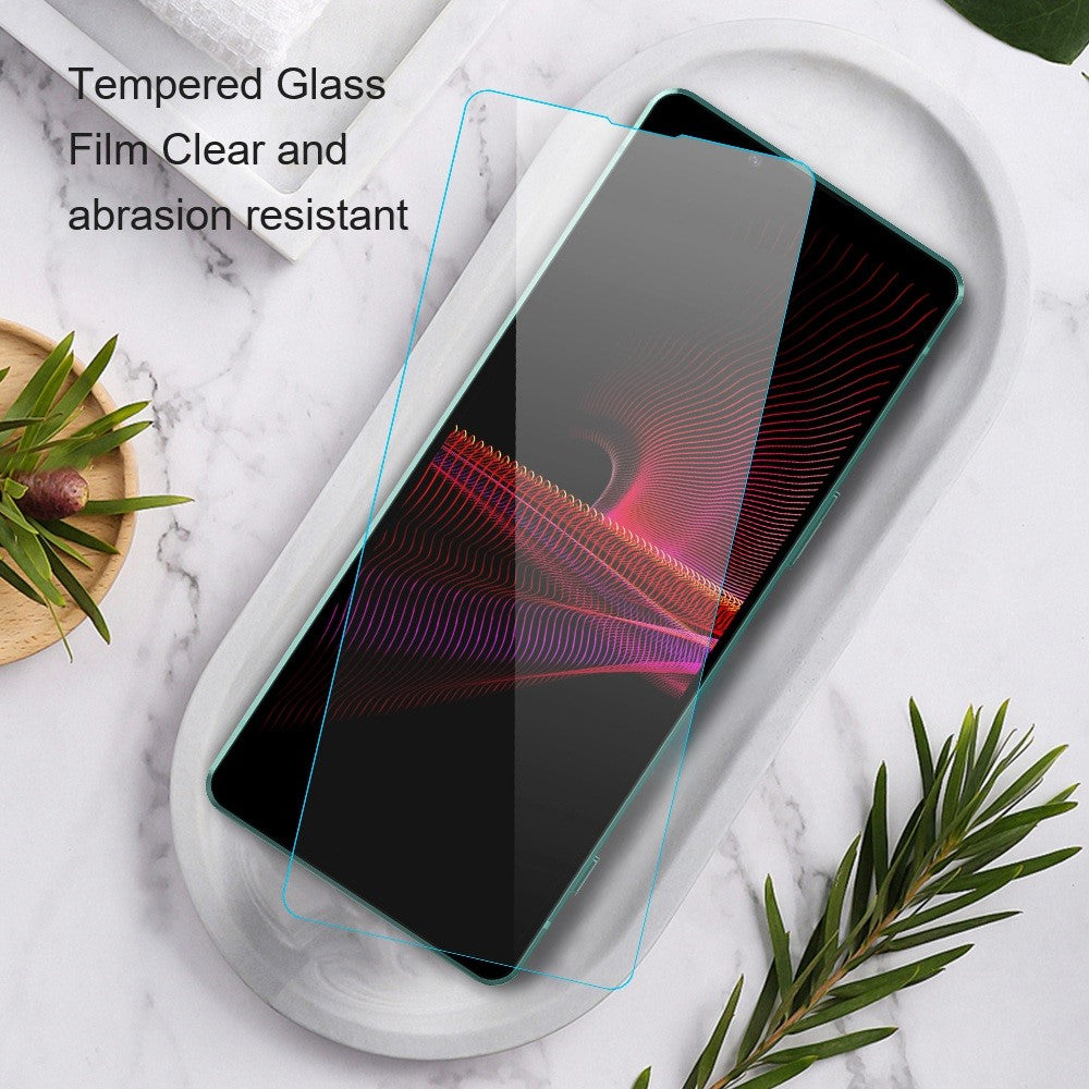 AMORUS Skærmbeskyttelse i højt aluminium-siliciumglas til Sony Xperia 1 III 5G, 2.5D Buet Kant Eksplosionssikker