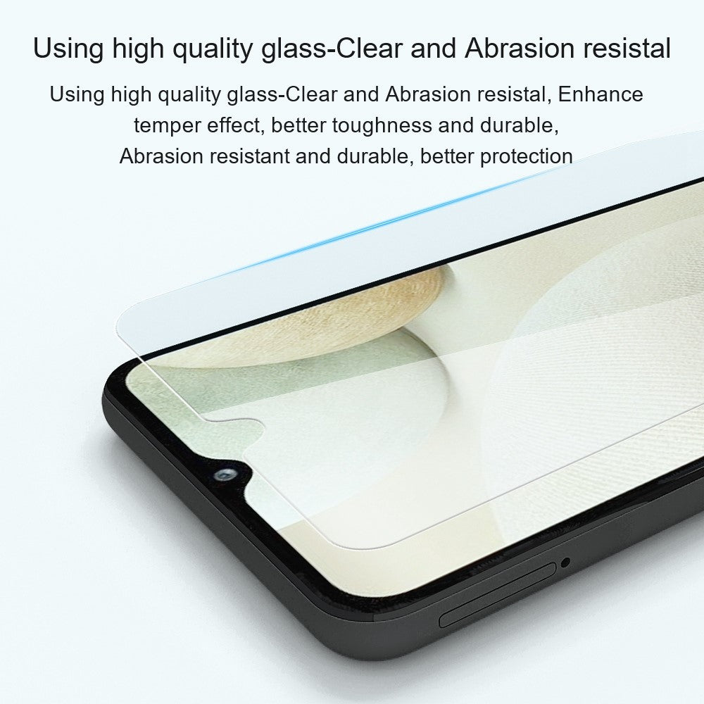 AMORUS skærmbeskytter til Samsung Galaxy A72 5G/4G mobiltelefon, 2.5D Arc 9H hårdhed, høj aluminium-silicium glasfilm