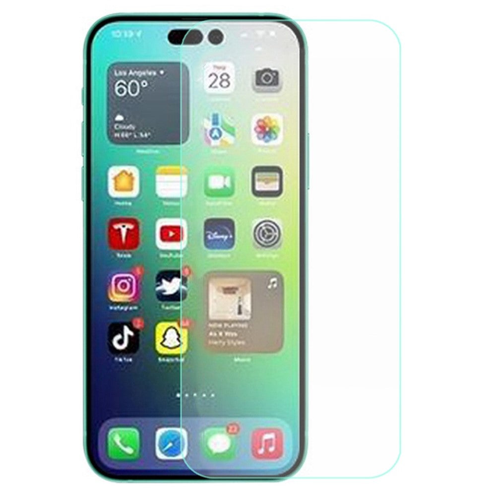 AMORUS til iPhone 14 Pro Max 6,7 tommer eksplosionssikker højaluminiums-silikone glas antiplethærdet 9H hårdhed 2.5D buet kant telefonbeskyttelsesfilm
