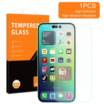 AMORUS For iPhone 14 Pro 6.1 inch Clear Screen Protector High Aluminum-silicon Glass 9H Hardness 2.5D Edge Scratch Resistant Film