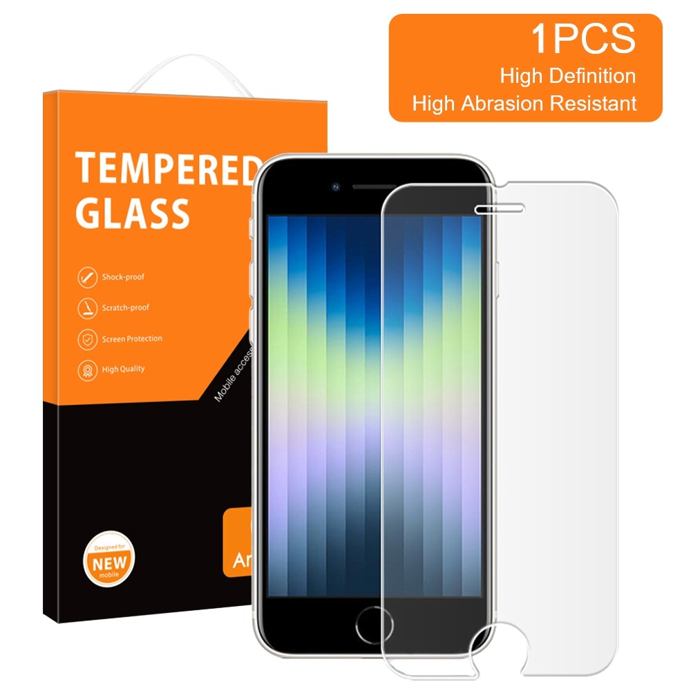 AMORUS til iPhone SE (2022)/(2020)/7 4,7 tommer/8 4,7 tommer 2,5D High Aluminium-silicium Glas HD Klar Skærmbeskytter