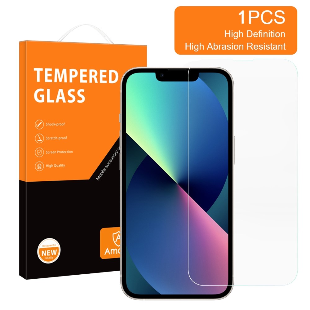 AMORUS Phone Screen Protector for iPhone 13 mini 5.4 inch, Anti-explosion 2.5D Arc Edge High Aluminum-silicon Glass Film
