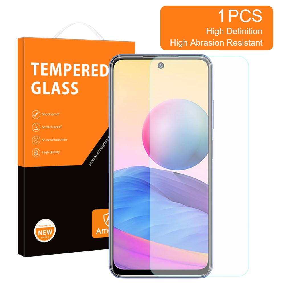 AMORUS For Xiaomi Redmi Note 10 5G/Redmi Note 10T 5G/Poco M3 Pro 5G/4G HD Clear 2.5D Arc 9H Hardness High Aluminum-silicon Glass Cell Phone Screen Protector