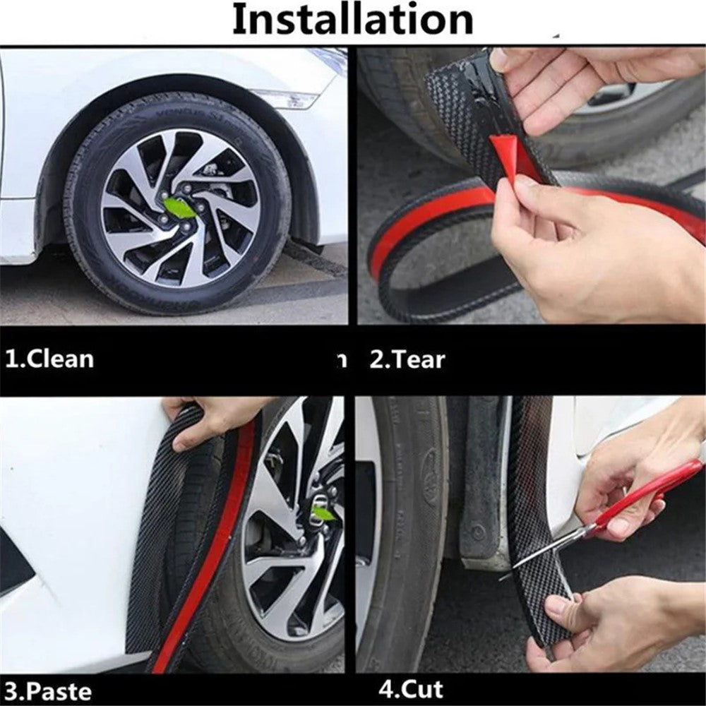 3.5cm Width Universal Car Wheel Eyebrow PVC Protector Strip Wheel Arch Fender Trim Strip, 1.5m