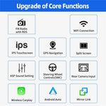 R913B 1+32GB 7 Inch 2 DIN Car Stereo Android 14 CarPlay 12-LED Rearview Camera HD IPS Screen GPS Navigator