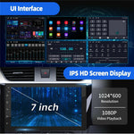 R913B 1+32GB 7 Inch 2 DIN Car Stereo Android 14 CarPlay 12-LED Rearview Camera HD IPS Screen GPS Navigator