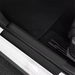 1304 4Pcs / Set Universal Car Door Sill Decorative Sticker Anti-scratch PVC Carbon Fiber Texture Decals