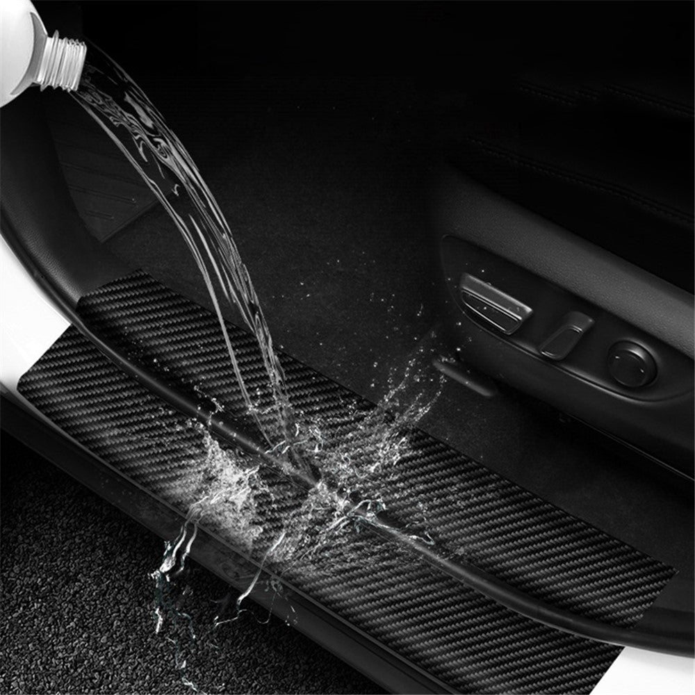 1304 4Pcs / Set Universal Car Door Sill Decorative Sticker Anti-scratch PVC Carbon Fiber Texture Decals