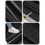 1304 4Pcs / Set Universal Car Door Sill Decorative Sticker Anti-scratch PVC Carbon Fiber Texture Decals