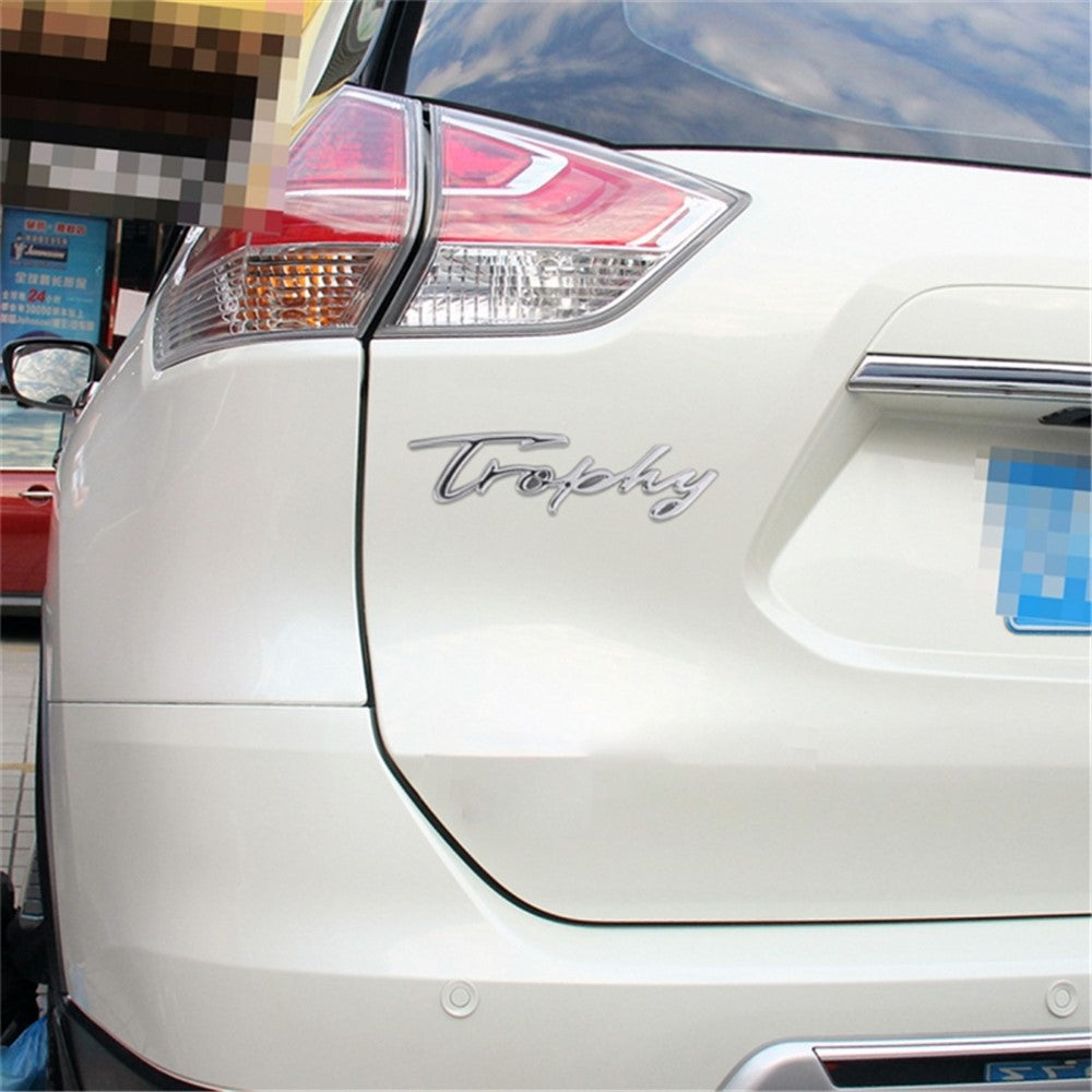 TROPHY Letter Aluminum Alloy Label Decor Self Adhesive Car Decal Sticker SUV Decoration