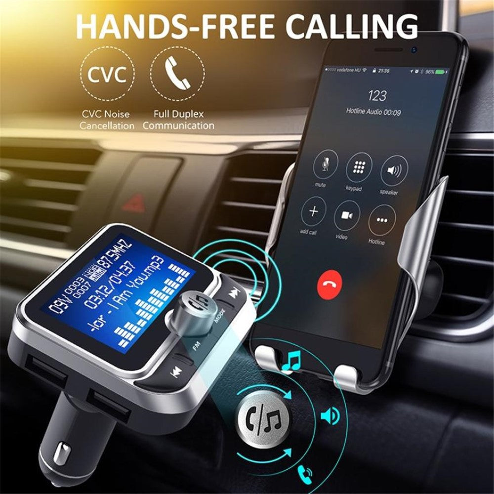 BC32 LCD Bluetooth-compatible MP3 Player Dual USB Car Charger FM Transmitter with Remote Control
