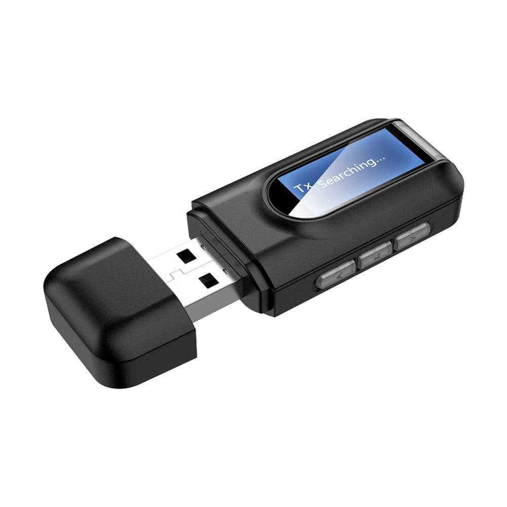 RT11 USB-lydadapter 2-i-1 Bluetooth 5.0-sender og -modtager med LCD-display