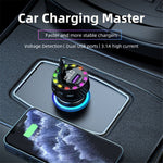 C55 USB+Type-C Car Fast Charger Bluetooth-compatible FM Transmitter with Breathing Light