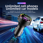 C55 USB+Type-C Car Fast Charger Bluetooth-compatible FM Transmitter with Breathing Light