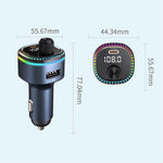 C58 Bluetooth-kompatibel Adapter FM Transmitter Bil MP3 Musikafspiller Type-C + USB Biloplader