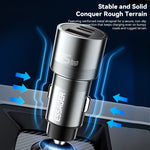ESSAGER PD 45W Hurtigopladning Aluminiumlegering Type-C+Ip+USB-A 3-port Bilopladeradapter