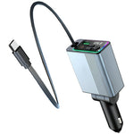 C77 Bluetooth-compatible Car Charger FM Transmitter Fast Charging Adapter with PD 30W Extendable Type-C Cable