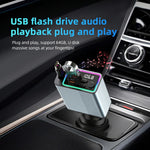 C77 Bluetooth-compatible Car Charger FM Transmitter Fast Charging Adapter with PD 30W Extendable Type-C Cable