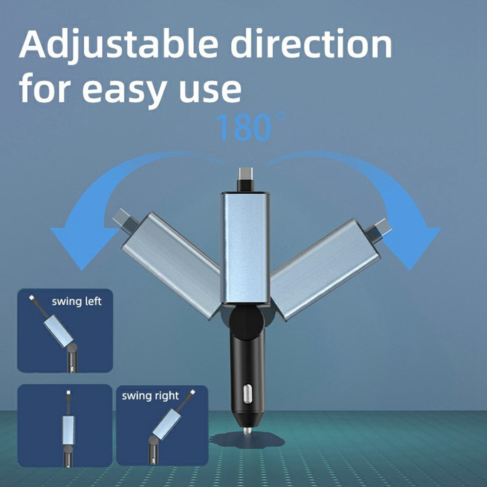 C77 Bluetooth-compatible Car Charger FM Transmitter Fast Charging Adapter with PD 30W Extendable Type-C Cable