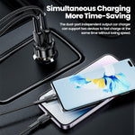 TOOCKI TQ-CC25A Billader 60W Dobbelt Port USB-A og USB-C Hurtigopladningsadapter Til Brug i Køretøjer