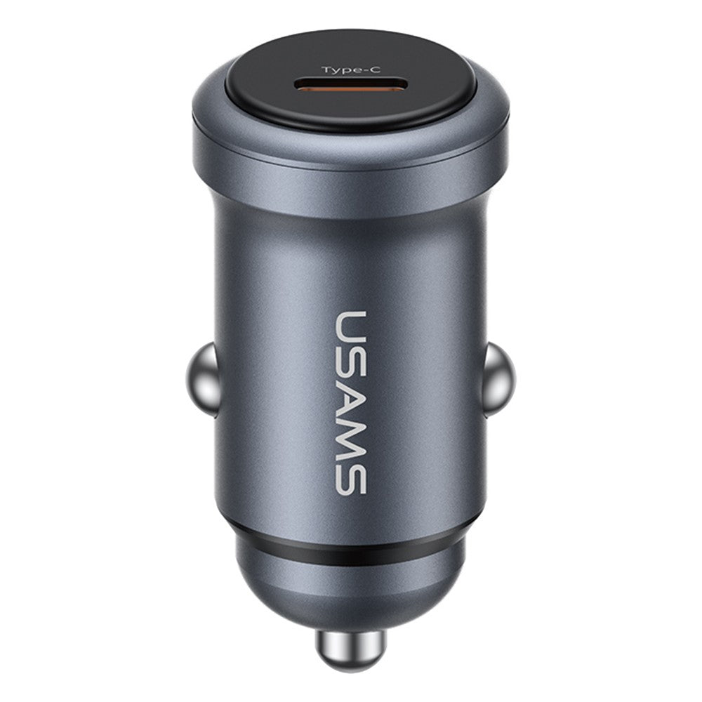 USAMS CC321 Billaddare PD 30W Snabbladdning Enkelport Aluminiumlegering Mini Cigarettändarladdare för Bil