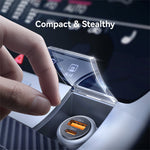 USAMS CC322 30W Billader USB-A + USB-C Aluminiumlegering Hurtigopladende Cigartænderoplader til Køretøjer