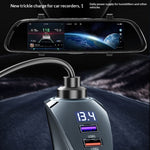AZEADA AZ-C02 Type-C + 2 USB-A biloplader til cigarettænder 36W hurtigopladningsadapter med LED-display