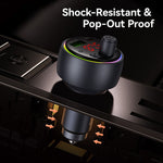 USAMS CC328 30W USB-A + Type-C digitalt display Bluetooth-kompatibel FM biloplader med RGB-stemningslys
