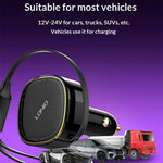 LDNIO C107 30W Car Charger PD QC Fast Charging Car Adapter with Retractable iP (5-14) & Type-C Cable