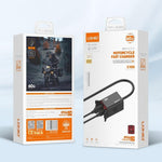 LDNIO C108 Motorcykeloplader 60W Dobbeltport PD QC Hurtigopladning Vandtæt Adapter til Batteri