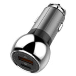 LDNIO C1 36W Car Charger Metal Dual Port PD 20W + QC3.0 18W Fast Charging Car Adapter for iPhone Android