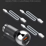 LDNIO C1 36W Car Charger Metal Dual Port PD 20W + QC3.0 18W Fast Charging Car Adapter for iPhone Android