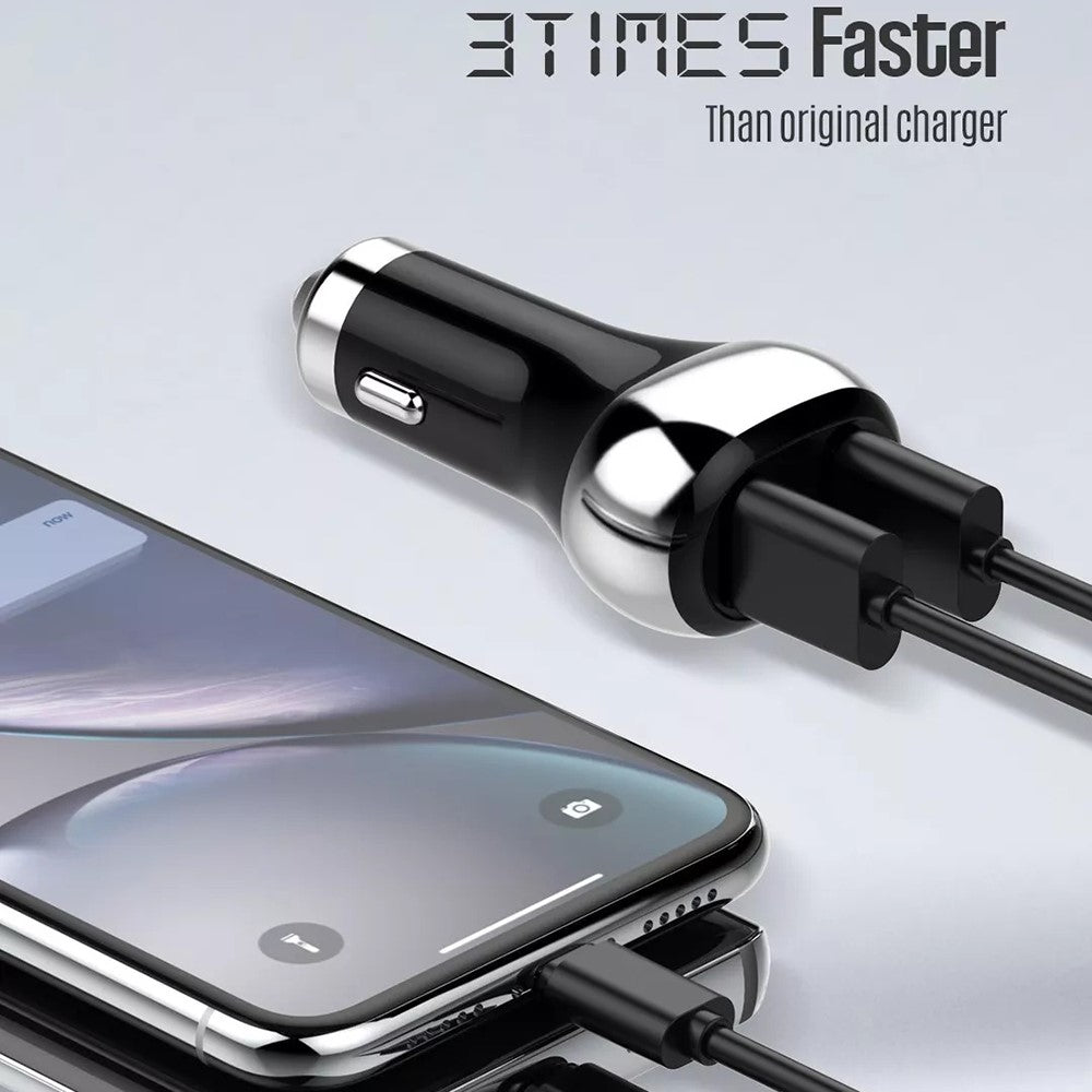 LDNIO C2 Dubbel QC3.0 Billaddare 36W Dubbla USB-portar LED-display Batteriövervakning Snabbladdning Cigarettändaruttag Biladapter