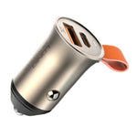 LDNIO C509Q 30W Biloplader Dobbeltport USB-C PD USB-A QC4.0 Lynopladningsadapter med indbygget snor til iPhone Samsung