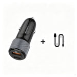 LDNIO C510Q 36W billaddare med dubbla portar och USB-C till USB-C-kabel 20W PD3.0 18W QC3.0 snabbladdningsadapter för mobil och surfplatta