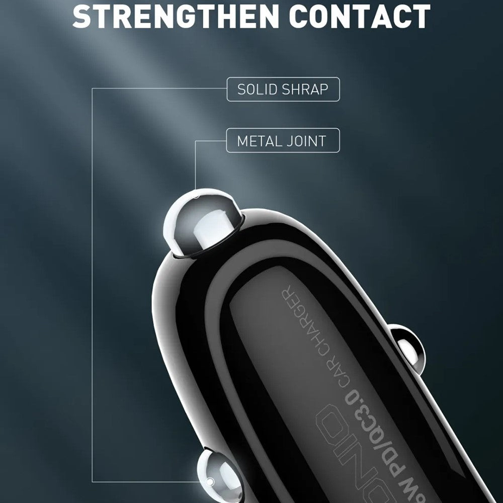 LDNIO C510Q 36W billaddare med dubbla portar och USB-C till USB-C-kabel 20W PD3.0 18W QC3.0 snabbladdningsadapter för mobil och surfplatta
