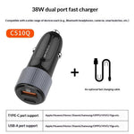 LDNIO C510Q 36W billaddare med dubbla portar och USB-C till USB-C-kabel 20W PD3.0 18W QC3.0 snabbladdningsadapter för mobil och surfplatta