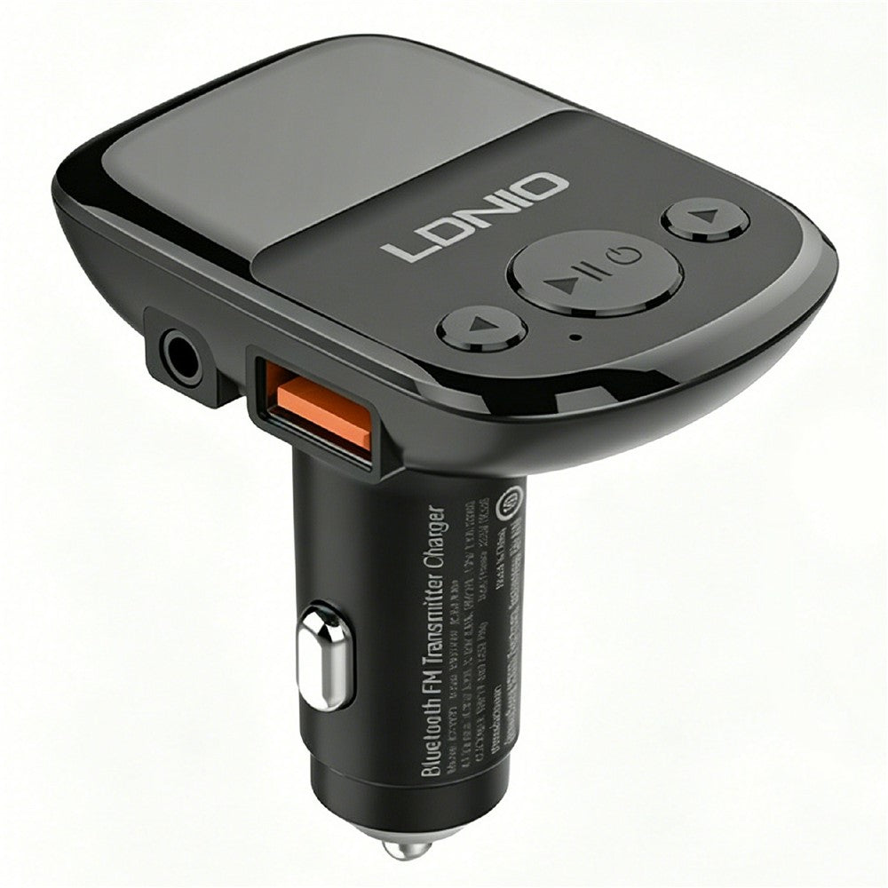 LDNIO C706Q Bluetooth-kompatibel 5.0 FM-sändare med dubbla USB-portar, 25W billaddare, 20W QC3.0, 5W AUTO-ID, 3,5 mm AUX, snabbladdningsadapter för mobil