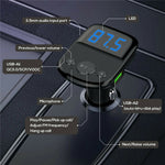 LDNIO C706Q Bluetooth-kompatibel 5.0 FM-sändare med dubbla USB-portar, 25W billaddare, 20W QC3.0, 5W AUTO-ID, 3,5 mm AUX, snabbladdningsadapter för mobil