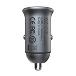 MOMAX PD 30W Type-C+USB-telefonhurtigoplader ABS+Aluminiumslegering Biloplader (CE-certificeret)