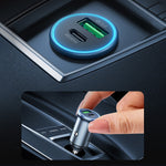 MOMAX PD 30W Type-C+USB-telefonhurtigoplader ABS+Aluminiumslegering Biloplader (CE-certificeret)