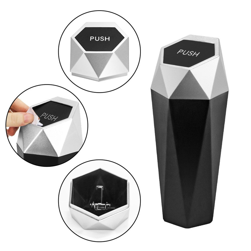 OUDEW Car Trash Can with Lid Mini Washable Vehicle Trash Can Desktop Center Console Dustbin Garbage Organizer