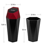 OUDEW Car Trash Can with Lid Mini Washable Vehicle Trash Can Desktop Center Console Dustbin Garbage Organizer