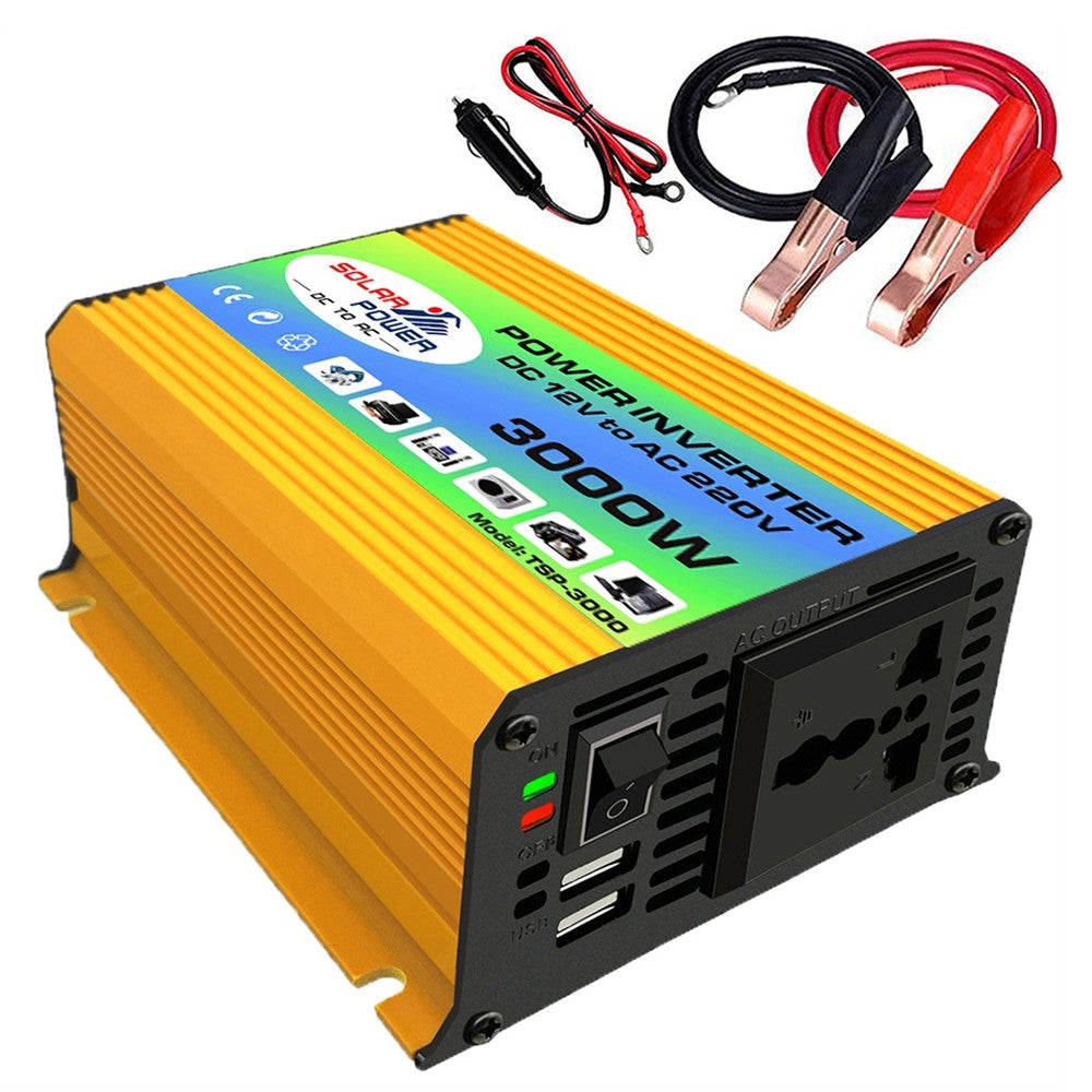 Tang I 12V til 220V 3000W intelligent bilinverter med dobbelt USB til camping og rejser