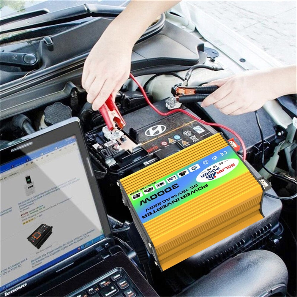 Tang I 12V til 220V 3000W intelligent bilinverter med dobbelt USB til camping og rejser