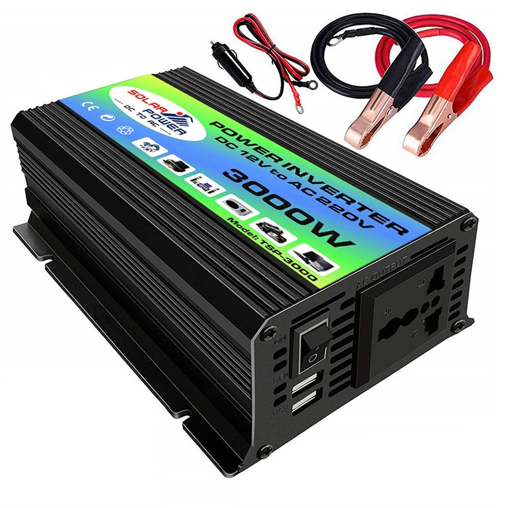 Tang I 12V til 220V 3000W intelligent bilinverter med dobbelt USB til camping og rejser